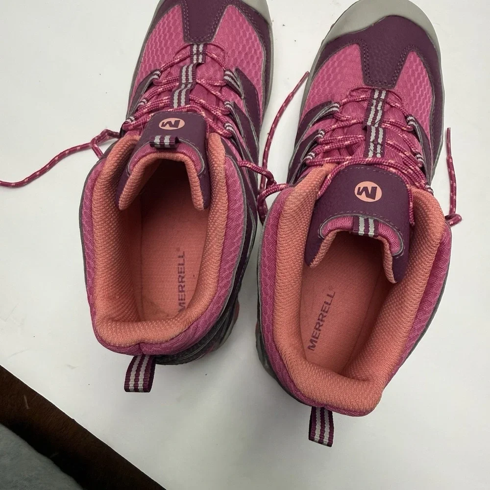 Merrell Chameleon 7 Access Girls 6 Pink Berry Waterproof Hiking Boots MK162178